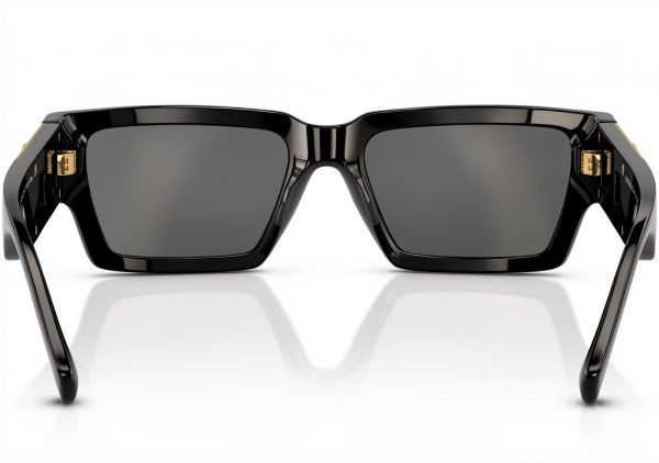 Havana Unisex Full Rim Rectangle Sunglasses Small Size Black-4