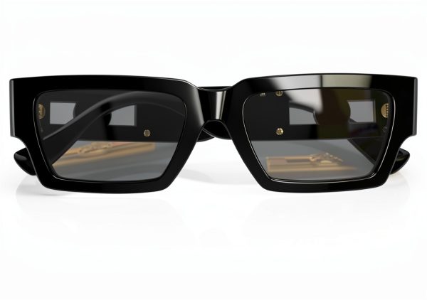 Havana Unisex Full Rim Rectangle Sunglasses Small Size Black-2
