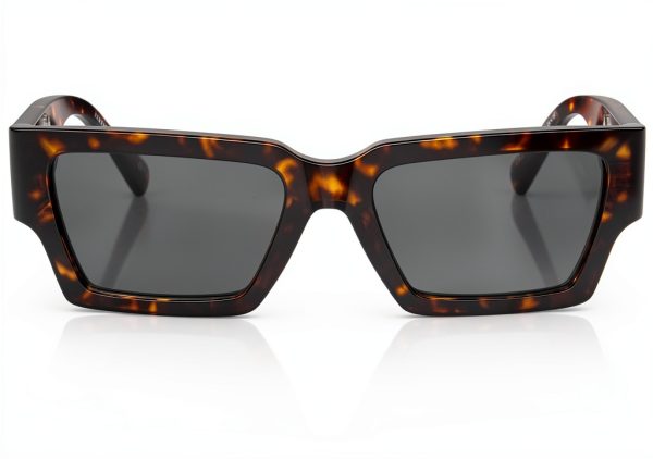 Havana Small Unisex Full Rim Rectangle Sunglasses Classic Design-0